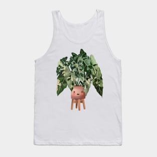 Cute Plant Illustration, Philodendron Burle Marx Variegated Tank Top